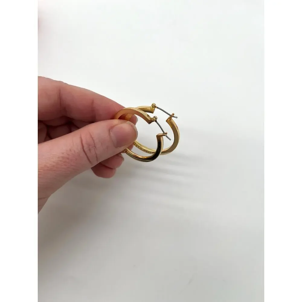 COACH Gold Plated Hoop Earrings, Stamped - Picture 6 of 6